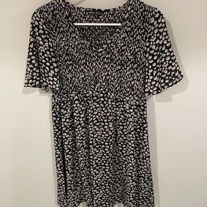 Smoked Floral Short Sleeved Dress Small